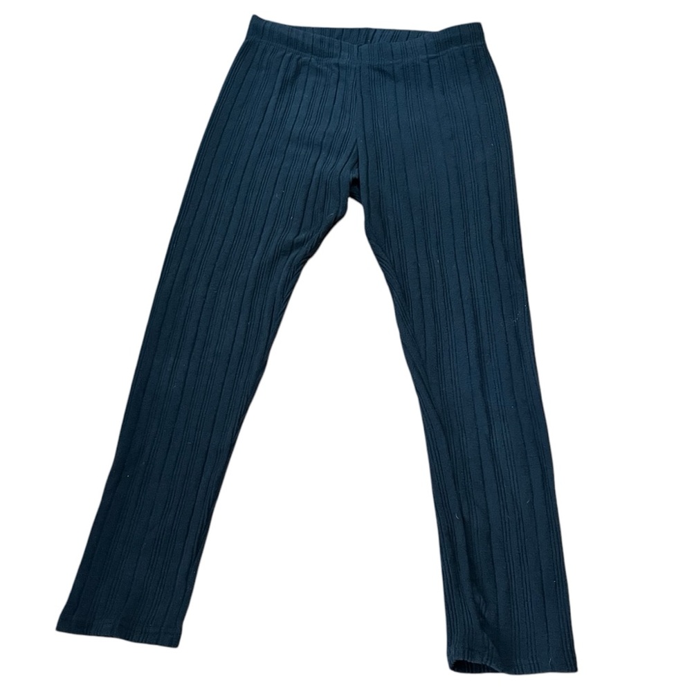 Women's Black Ribbed Leggings